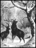 Håndtegnet plakat av hjort - Plakatbar.no