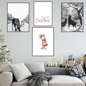 Håndtegnet plakat av hjort - Plakatbar.no