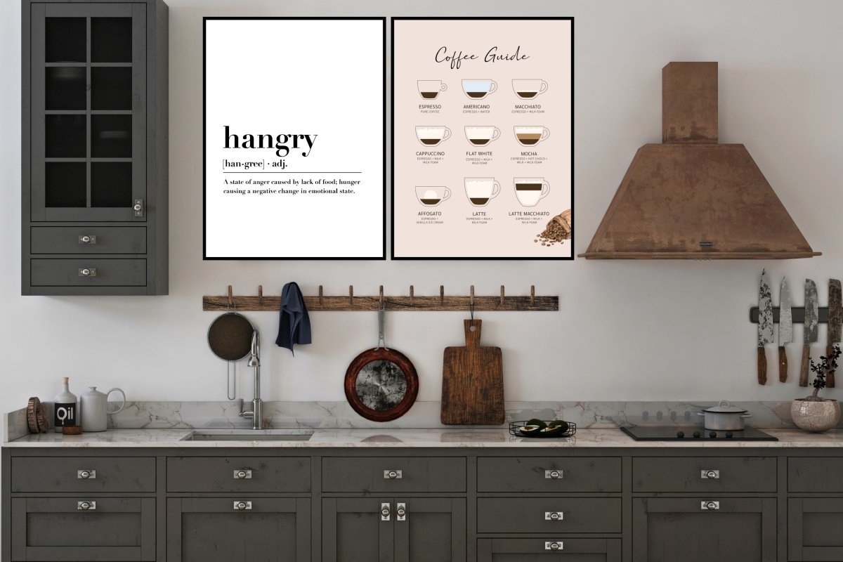 Hangry - Typografisk plakat til kjøkken - Plakatbar.no