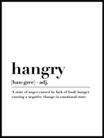 Hangry - Typografisk plakat til kjøkken - Plakatbar.no