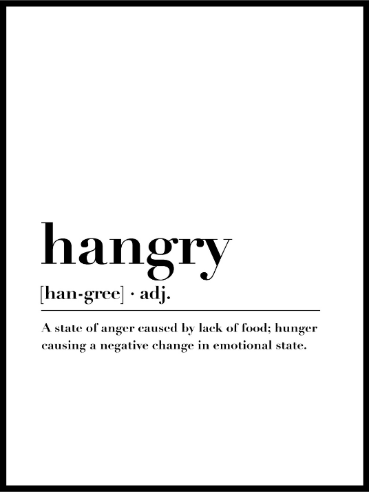 Hangry - Typographic poster for kitchen