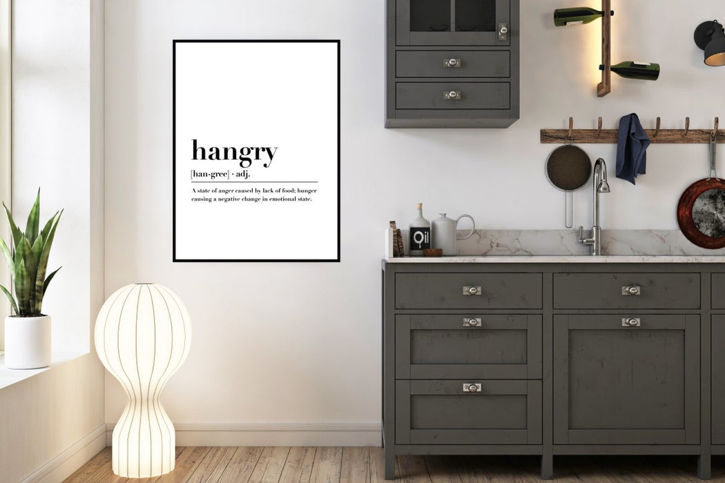 Hangry - Typografisk plakat til kjøkken - Plakatbar.no