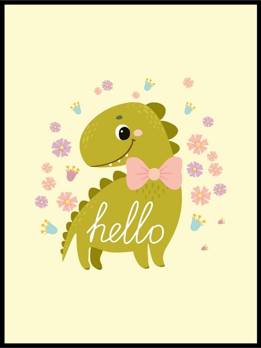 Hello dinosaur plakat - Plakatbar.no