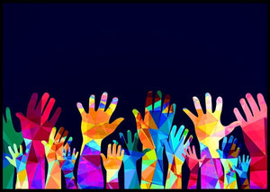 Hender i farger poster - Plakatbar.no