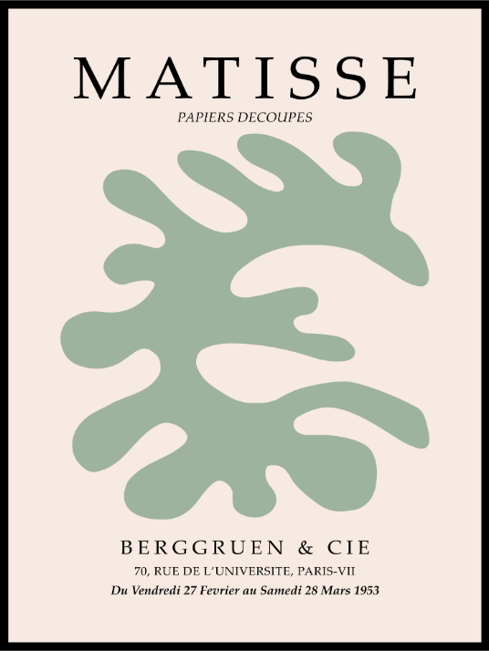 Henri Matisse - Matisse Cut Out Green Poster - Plakatbar.no