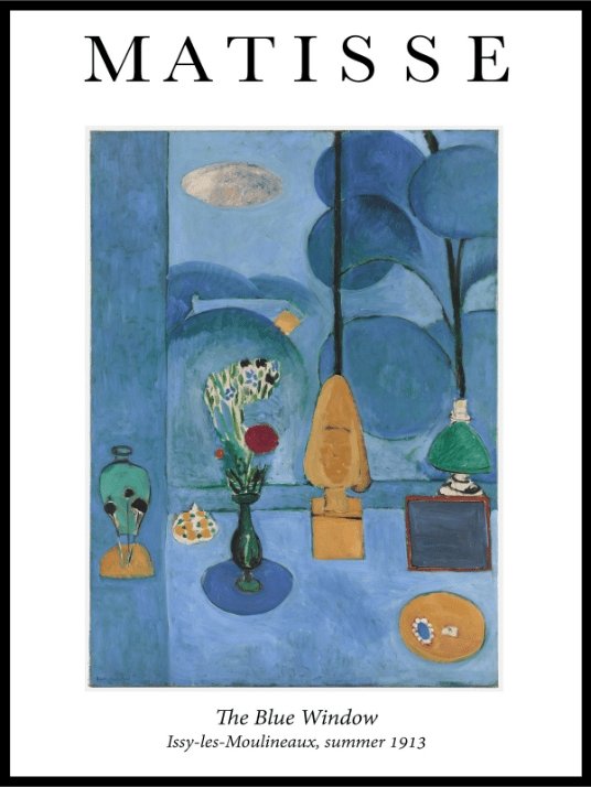 Henri Matisse - The Blue Window Poster - Plakatbar.no