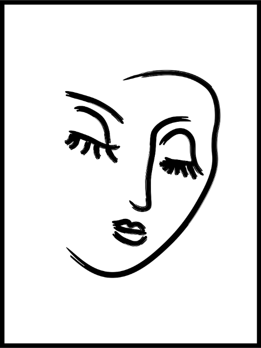 Woman Face Sketch Poster