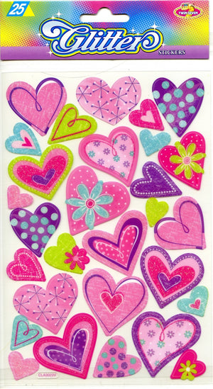 Hjerte glitter stickers - Klistremerker - Plakatbar.no
