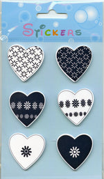 Hjerter sort-hvit- stickers - Klistremerker - Plakatbar.no