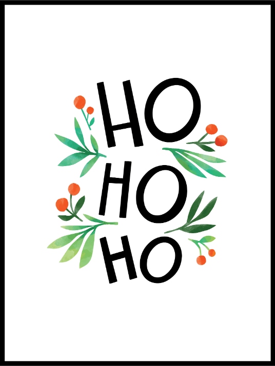 Ho Ho Ho - juleplakat - Plakatbar.no
