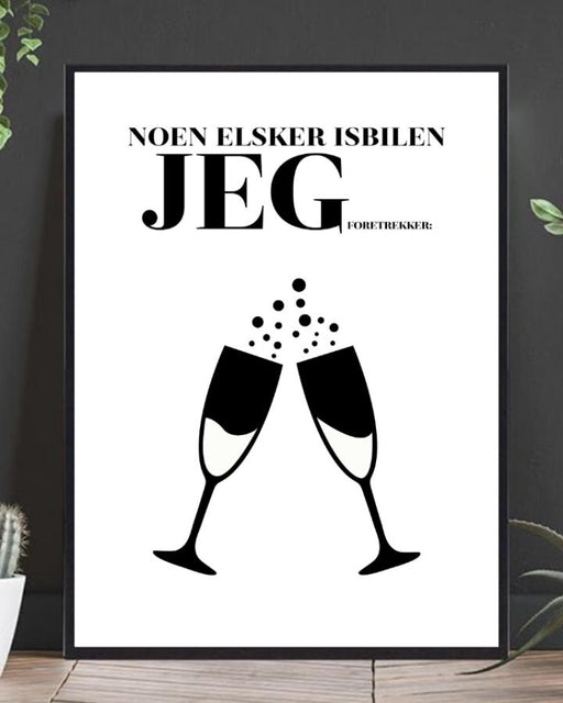 Humoristisk champagne poster - Plakatbar.no