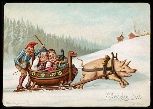 "Humoristiske julekort 3" av Wilhelm Larsen - plakat eller lerret - Plakatbar.no