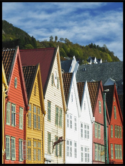 Hus på bryggen i Bergen - Plakat - Plakatbar.no