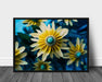 Hvite, gule og blå blomster poster - Plakatbar.no