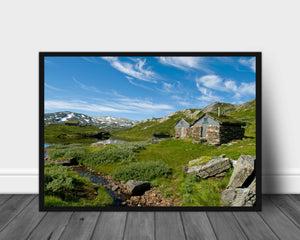Hytte på Hardangervidda - Plakat - Plakatbar.no