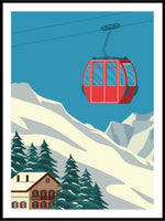 Hytteplakat - Gondol over hytten - Plakatbar.no