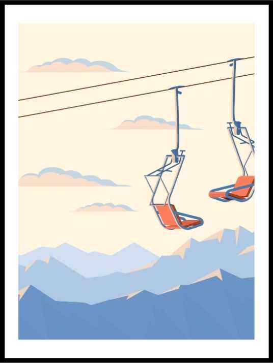 Hytteplakat - Skiheis - Plakatbar.no