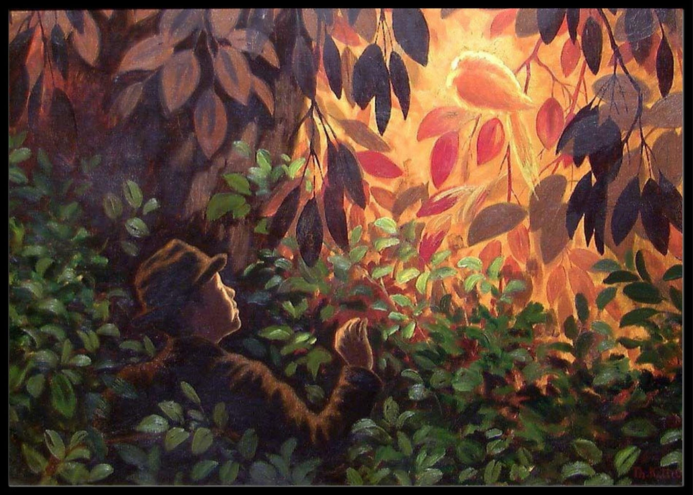 I det forgylte lindetreet satt gullfuglen, Theodor Kittelsen - Plakatbar.no