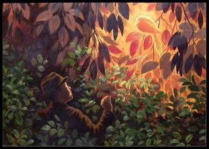 I det forgylte lindetreet satt gullfuglen, Theodor Kittelsen - Plakatbar.no