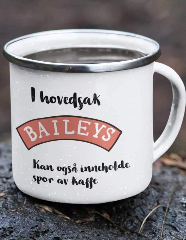 Essentially Baileys - Enamel mug with silver rim