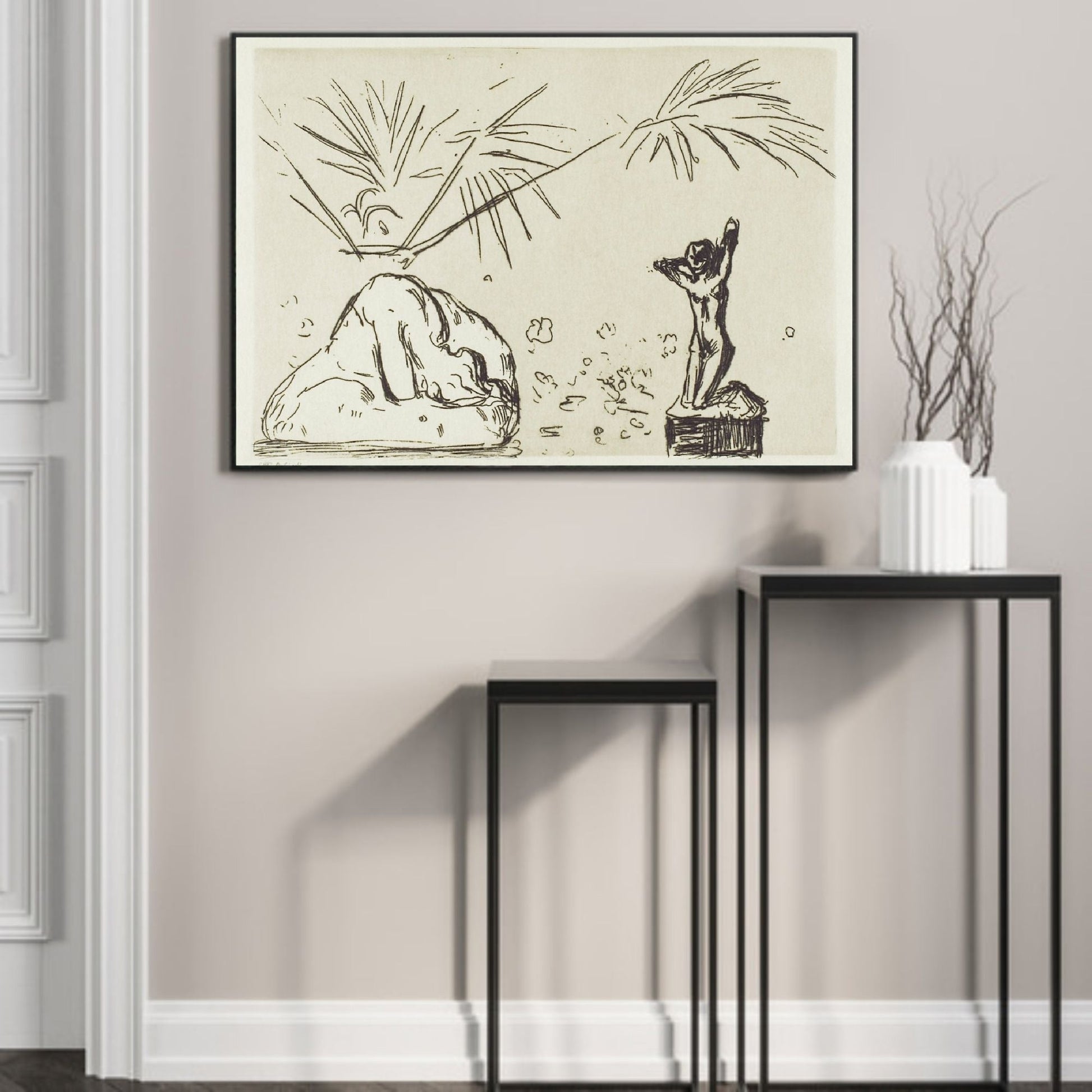 Interior with sculptures- Plakat - Plakatbar.no