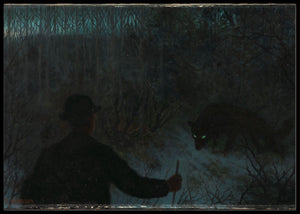 Jeg er så sulten at det piper i tarmene mine, sa ulven, Theodor Kittelsen - Poster - Plakatbar.no