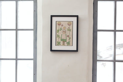 Jenten og blomstene - Lisbeth Berg plakat - Plakatbar.no