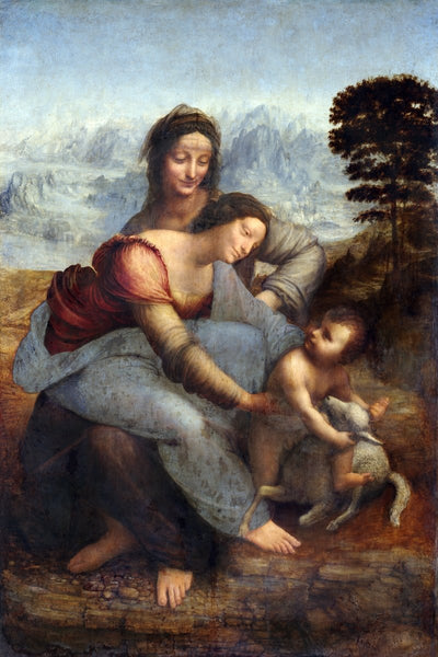 Jomfruen og barnet med Saint Anne, Leonardo da Vinci- Plakat - Plakatbar.no