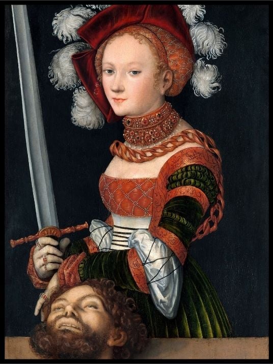Judith with the head of Holofernes, Lucas Cranach- Poster