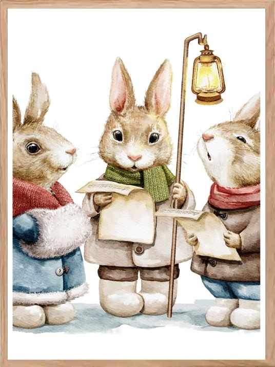 Julekaniner - juleplakat - Plakatbar.no