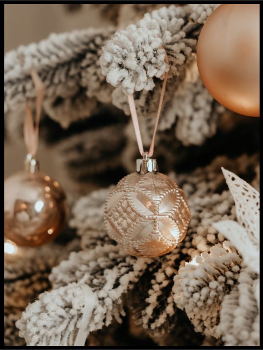 Julekuler i treet - Juleplakat - Plakatbar.no