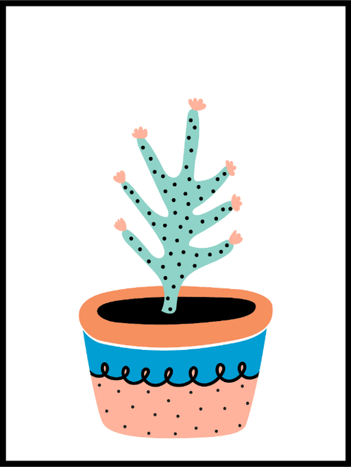 Kaktus i krukke poster - Plakatbar.no