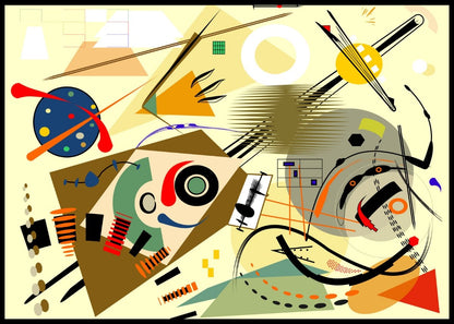 Kandinsky abstact fancy geometrics beige Poster - Plakatbar.no