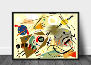 Kandinsky abstact fancy geometrics beige Poster - Plakatbar.no