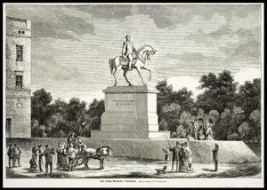 "Karl Johans monument i Christiania" av Oscar Wergeland - plakat eller lerret - Plakatbar.no