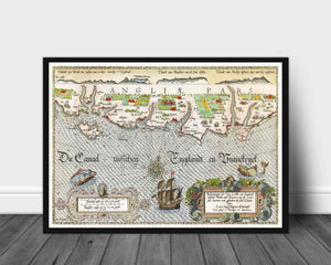 Kart over Sør England - plakat - Plakatbar.no