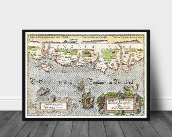 Kart over Sør England - plakat - Plakatbar.no