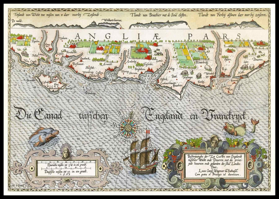 Kart over Sør England - plakat