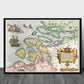 Kart over Zeeland - plakat - Plakatbar.no