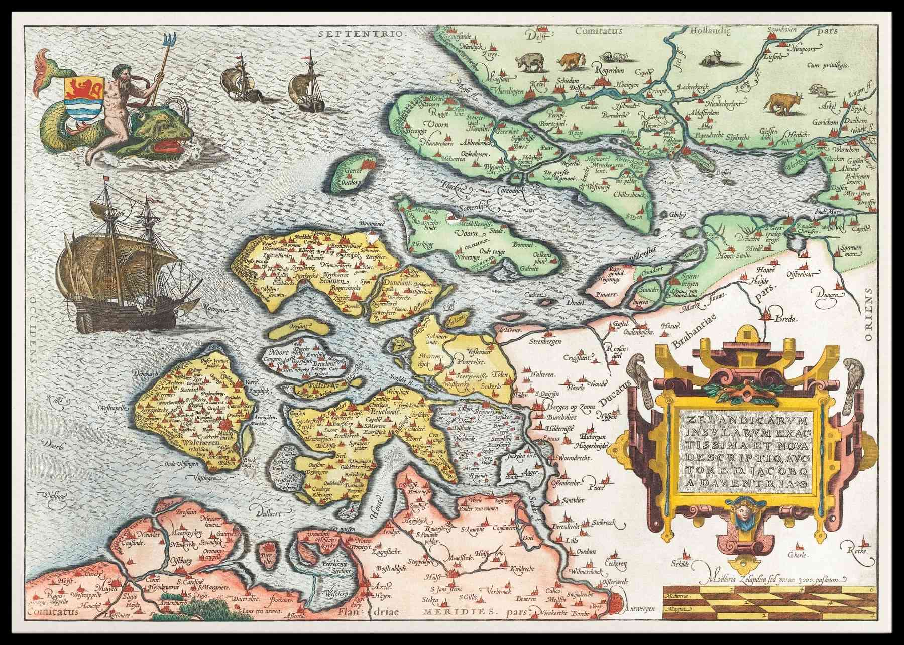 Kart over Zeeland - plakat - Plakatbar.no