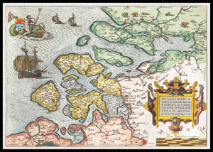 Kart over Zeeland - plakat - Plakatbar.no