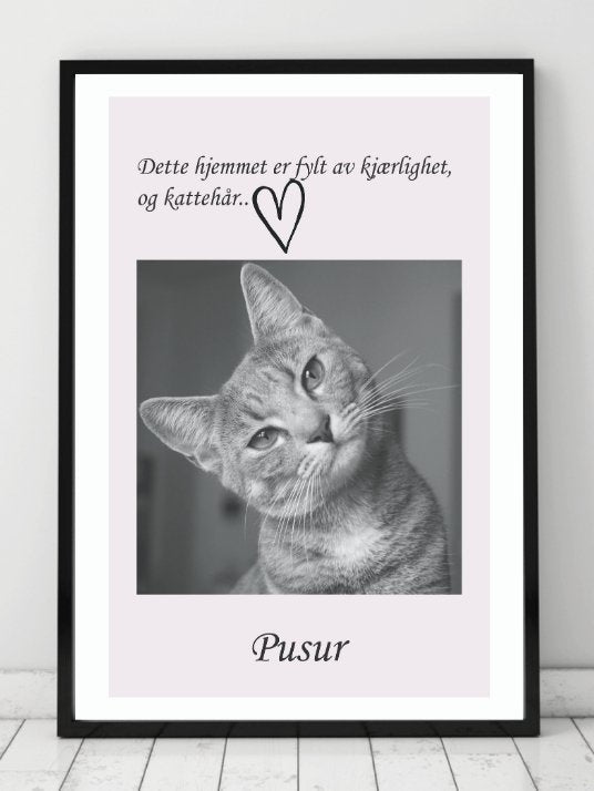 Katteplakat - med eget bilde og navn - Plakatbar.no