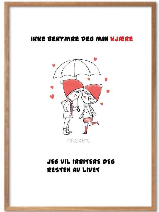 Kjærlighetsplakat med egne navn - Plakatbar.no