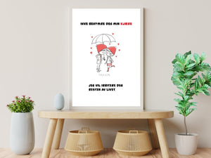 Kjærlighetsplakat med egne navn - Plakatbar.no