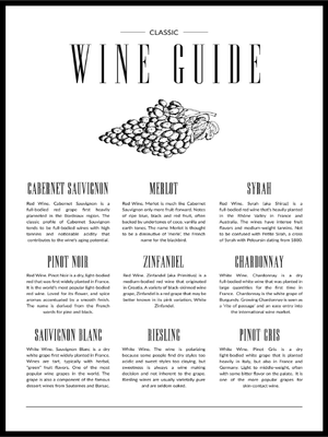 Klassisk vinguide - Poster - Plakatbar.no