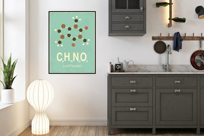 Koffein - molekyl poster - Plakatbar.no