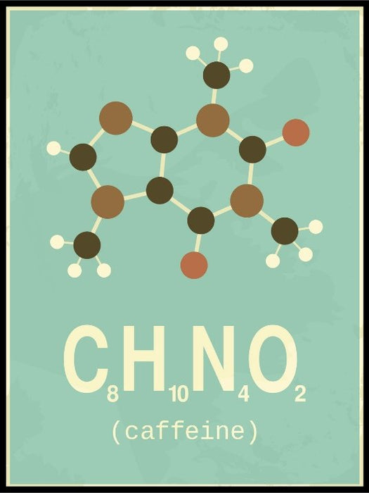 Koffein - molekyl poster - Plakatbar.no
