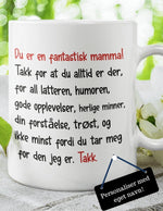 Kopp til mamma - med eget navn - Plakatbar.no
