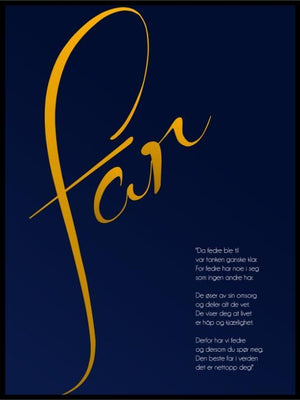 Koselig far plakat blå bakgrunn - Plakatbar.no