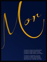 Koselig mor plakat blå bakgrunn - Plakatbar.no